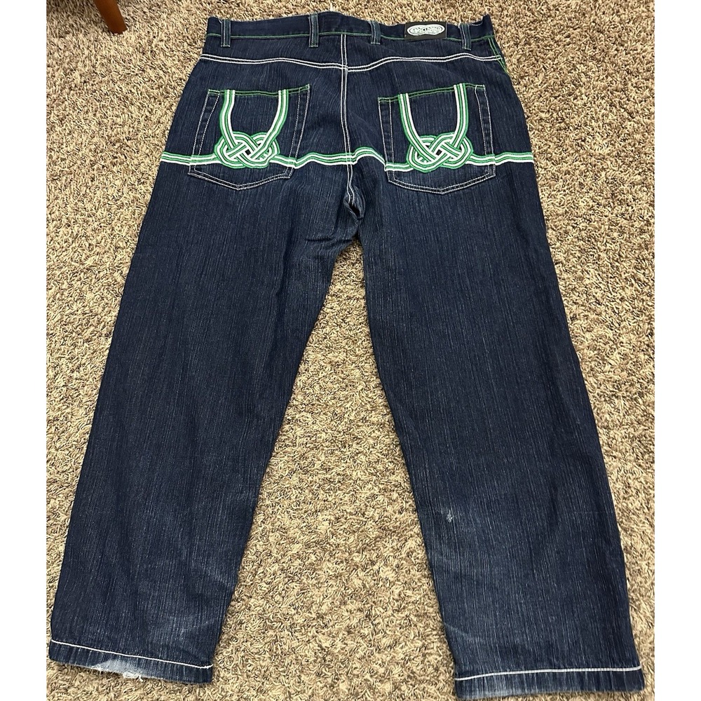 Vintage Y2K Evolution in Design Jeans Skater Baggy Hip Hop Wide Leg Size 46x33
